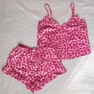 Colsie Heart Pajama Tank and Shorts Set - Pink Hearts XS
